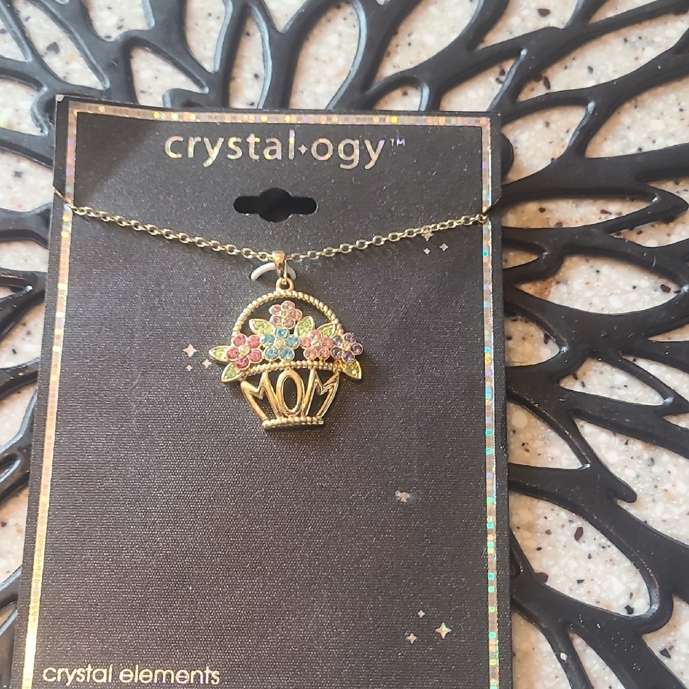 Gold and Pink Filigree Necklace
